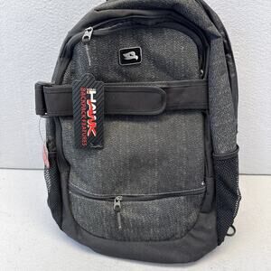Tony Hawk Backpack Gray Black Skate School Bag Multi Pocket New With Tags